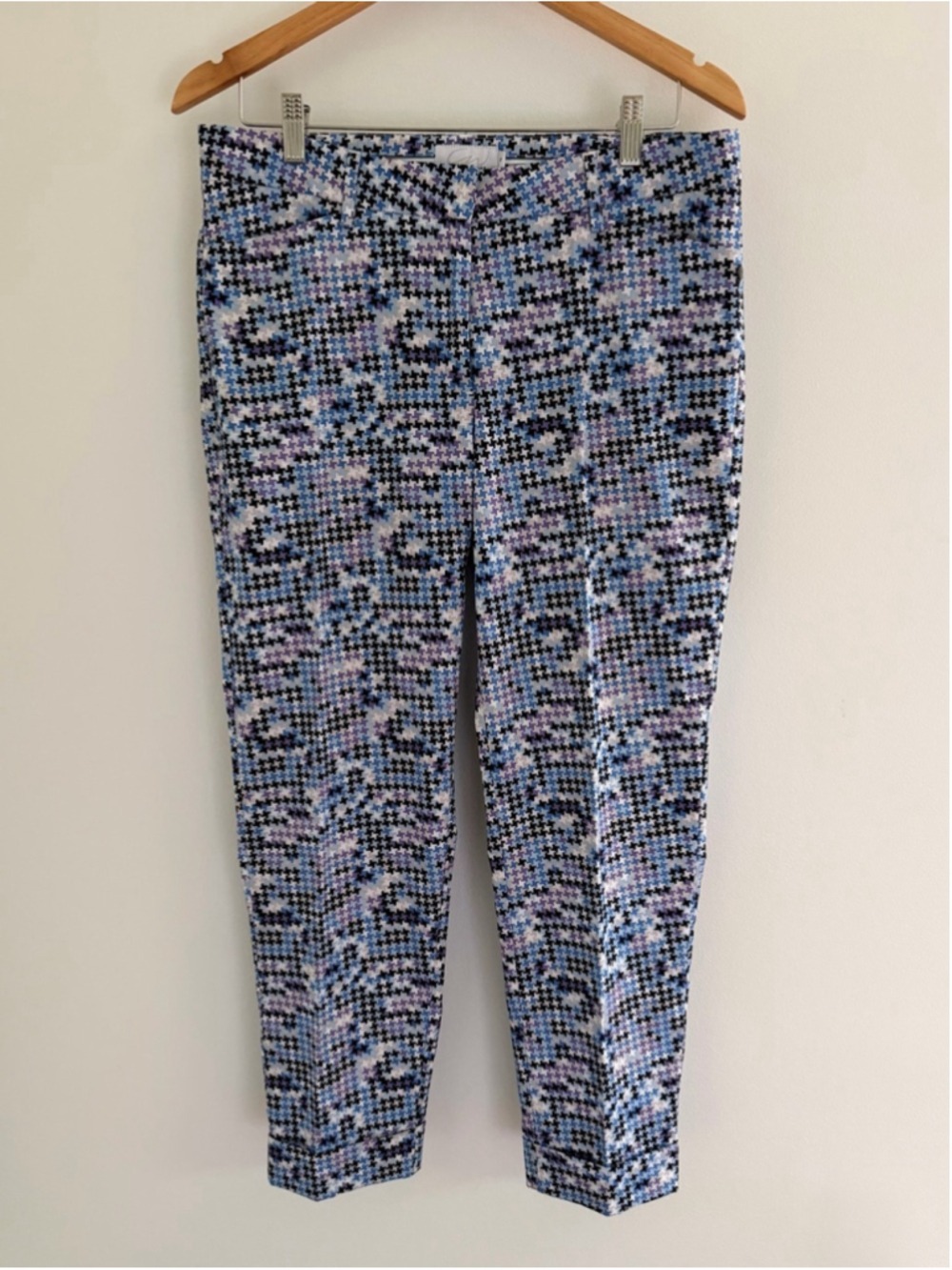 Blue Houndstooth Stretch Golf Pants Size 8